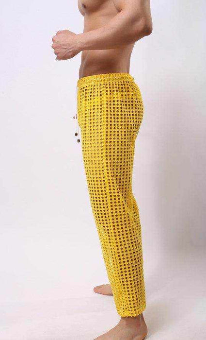 new fashion men sexy mesh trousers men casual hollow trousers - Magellan Fashion Shop