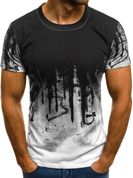 E-BAIHUI Men Fitness Compression T-Shirt Casual Cotton Black And Red Gradient High Quality Slim Shirt Men Fashion Tee Tops CG002 - Magellan Fashion Shop