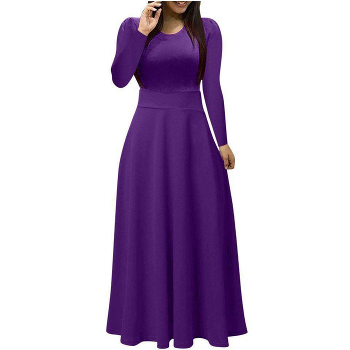 Female Temperament Cool Long Sleeve U Collar Dress - Magellan Fashion Shop