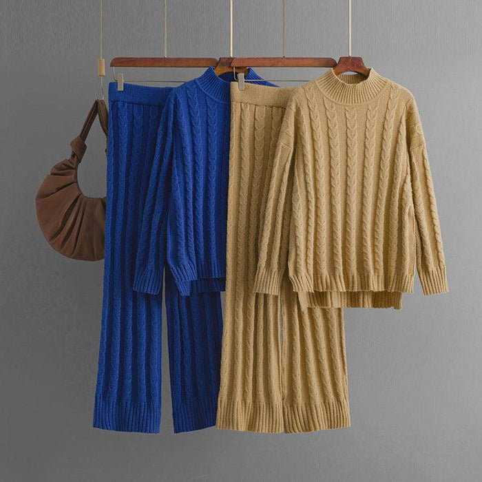 Mock Neck Sweater Twist Suit Female Fashionable Knitted - Magellan Fashion Shop