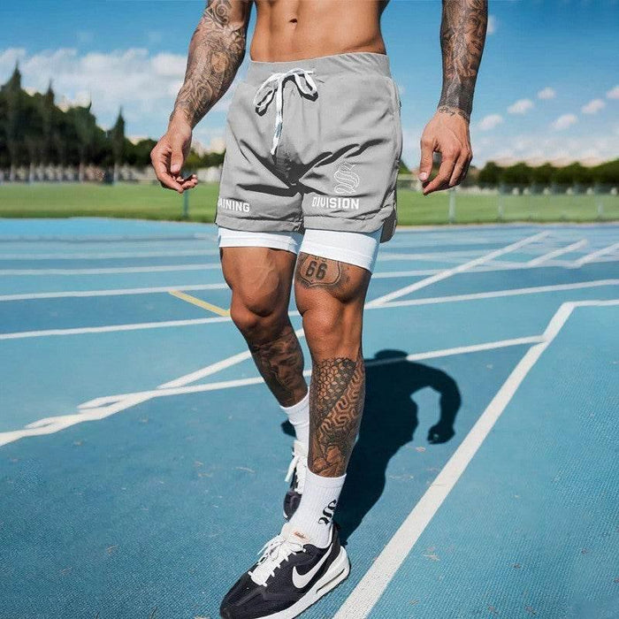 Men's Simple American Quick-drying Running Double-layer Sports Shorts - Magellan Fashion Shop