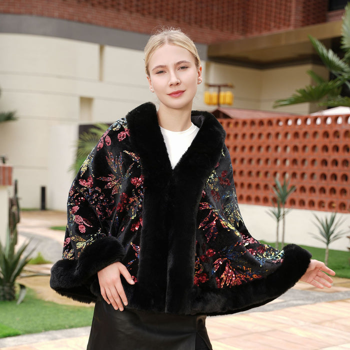 Black Elegant Sequin Scarf