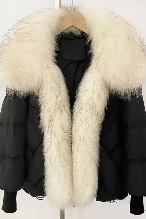 Luxus Jacke mit Kunstpelzkragen