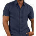 Men Short Sleeve Summer Solid Shirts Casual Loose Tops Tee - Magellan Fashion Shop