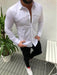 Men's Casual Cardigan Lapel Solid Color Shirt - Magellan Fashion Shop