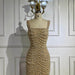 Nude Elegant Sling Light Luxury High-end Pearl Beaded Dress - Magellan Fashion Shop