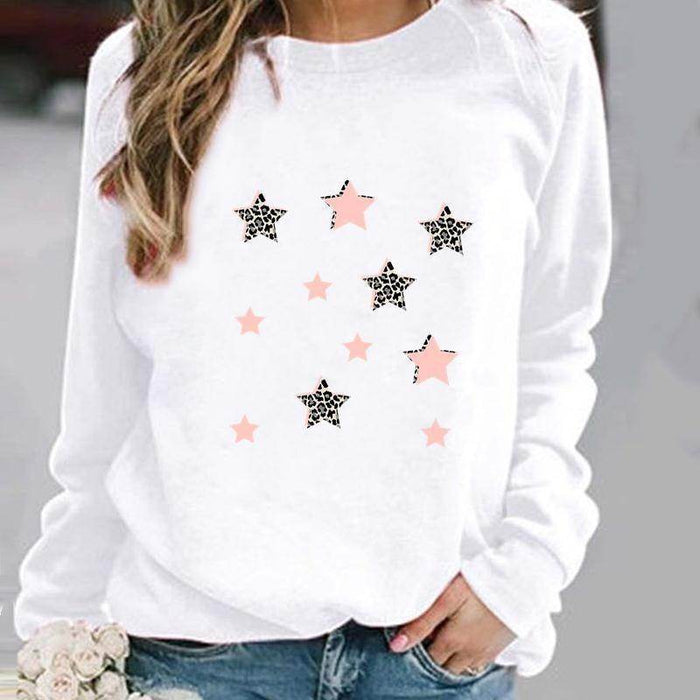 Women's Minimalist Round Neck Casual Printed Sweatshirt - Magellan Fashion Shop