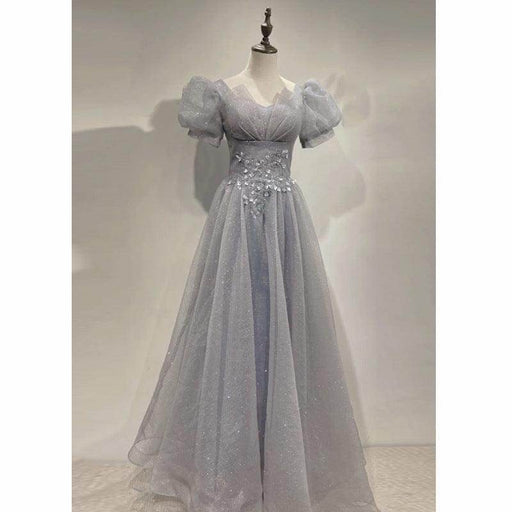 HOOR Women Luxury Puff Sleeve Backless Shiny Prom Gown - Magellan Fashion Shop