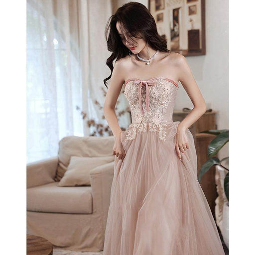 Elegant Tube Lace Sequined Ball Gown Pageantry Gown Prom gown - Magellan Fashion Shop