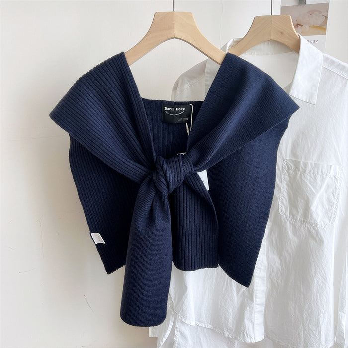 Shoulder Pad Knotted Shirt Women's Scarf