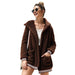 Hooded fur coat long top - Magellan Fashion Shop