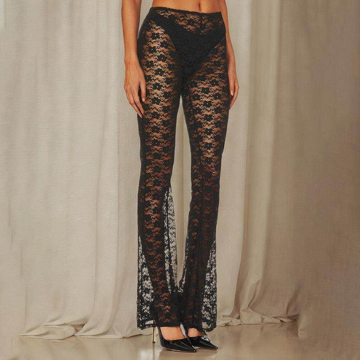 Lace Versatile High Elastic See-through Casual Trousers - Magellan Fashion Shop