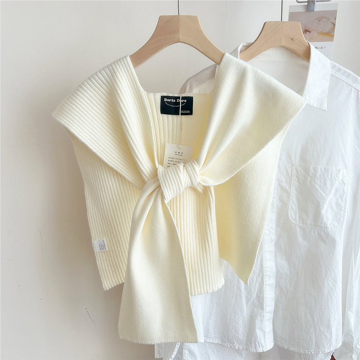 Shoulder Pad Knotted Shirt Women's Scarf