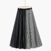 Simple Houndstooth Solid Color Stitching Contrast Color Pleated Skirt - Magellan Fashion Shop