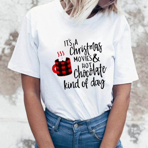 Rock Santa Claus Print Spoof European And American T-shirt - Magellan Fashion Shop