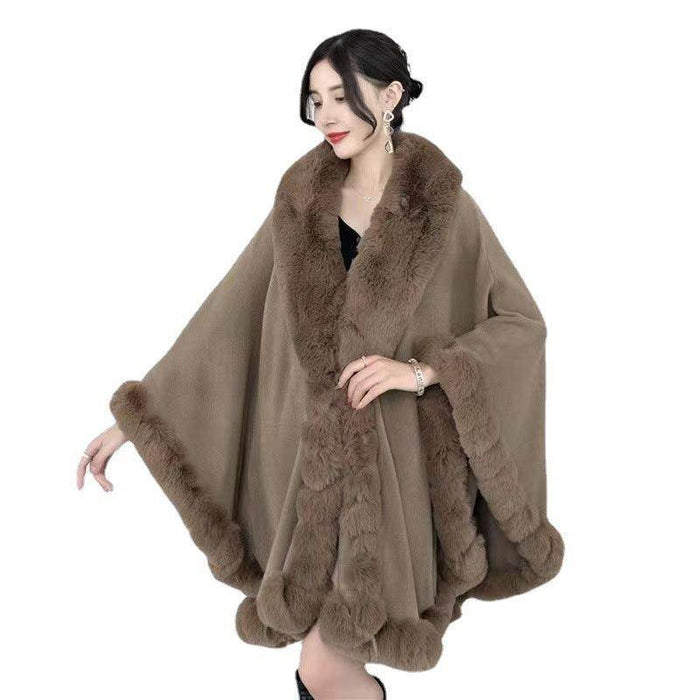 Artificial Rabbit Wool Cape - Magellan Fashion Shop