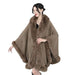 Artificial Rabbit Wool Cape - Magellan Fashion Shop