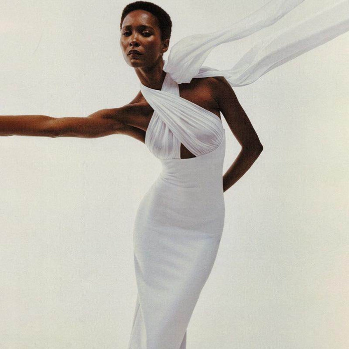 Lace-up Halter Sexy Backless Slim Fit Dress - Magellan Fashion Shop