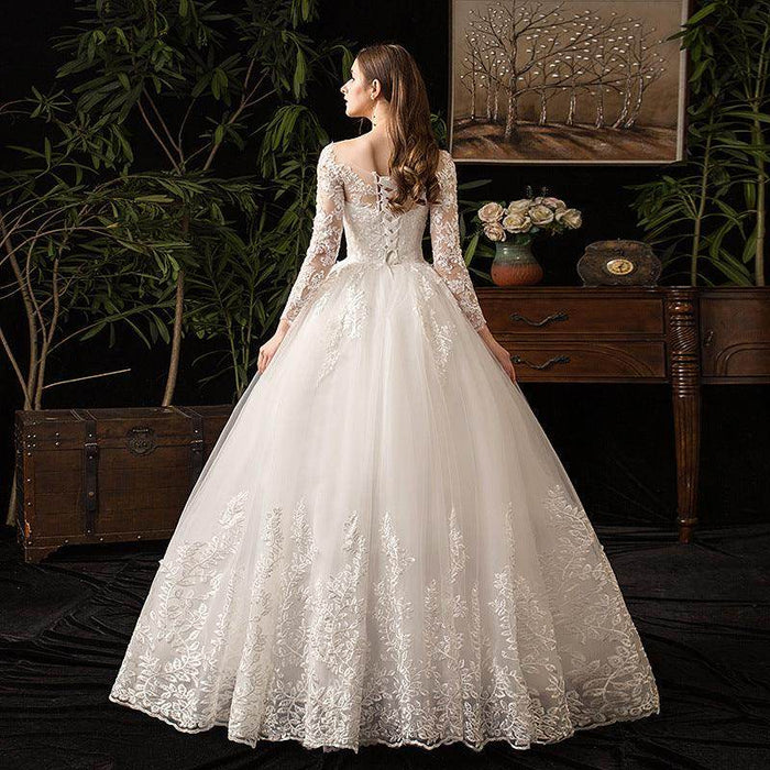 Primary Wedding Dress Long Sleeve French Style - Magellan Fashion Shop