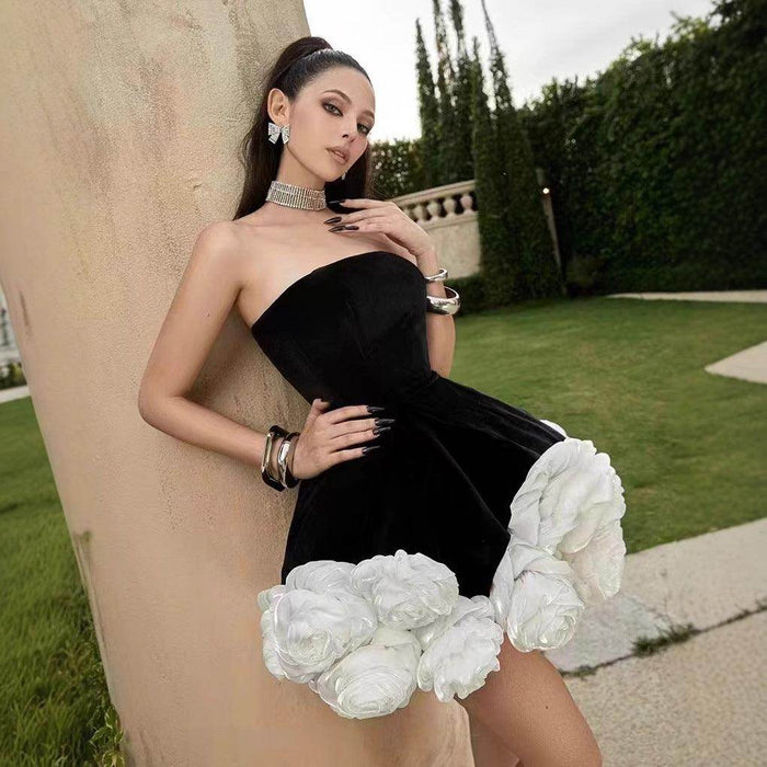 Top Short Skirt Three-dimensional Flower Pettiskirt French Cross-border Dress - Magellan Fashion Shop