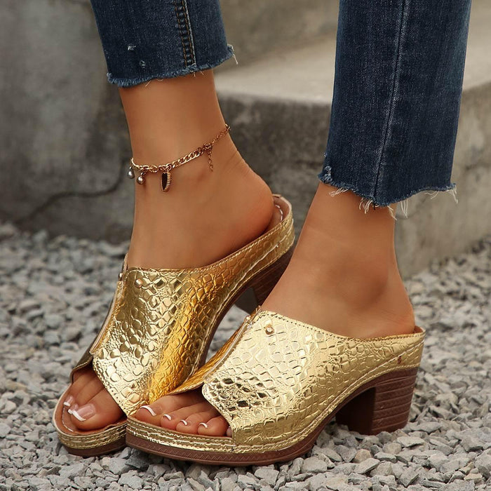 Women's Peep Toe Slippers Plus Size Wedge Sandals - Magellan Fashion Shop