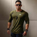 Men's slim fit casual long sleeve t shirt for gym and running with round neck in cotton