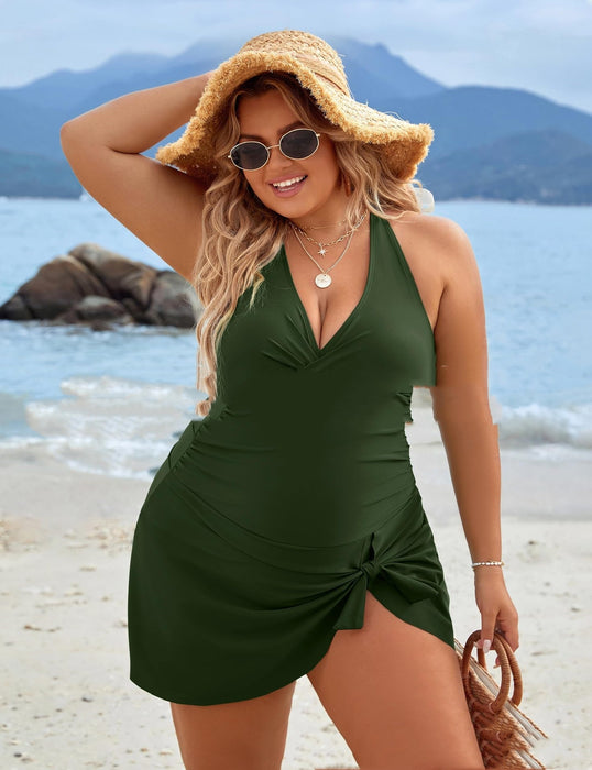 Plus Size Fat Woman Skirt One-piece Swimsuit - Magellan Fashion Shop