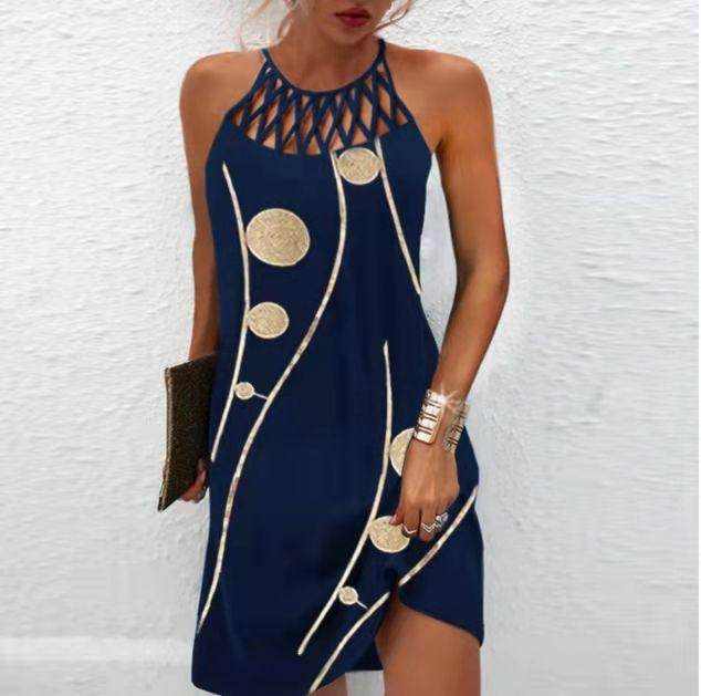 Fashion Print Dress Casual Halterneck Dresses For Women Summer Clothes - Magellan Fashion Shop