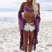 Chiffon Beach Resort Wear Purple Orientation Flower Beach Bikini - Magellan Fashion Shop