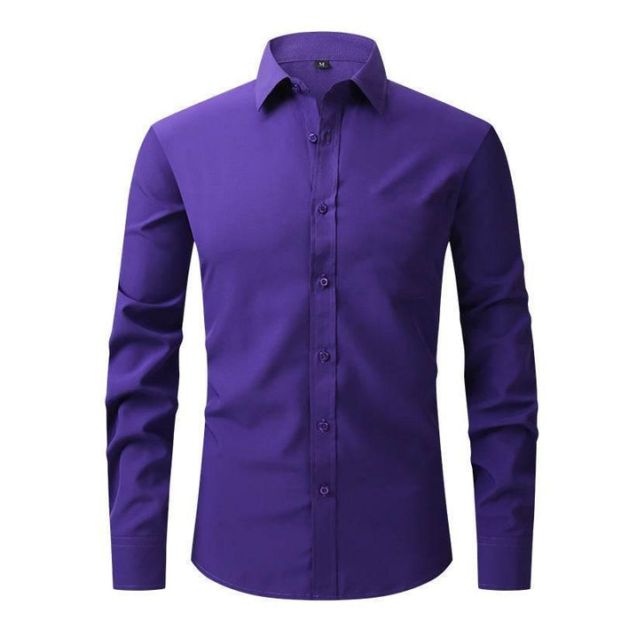 Plus Size Full Elastic Force Shirt Men's Long Sleeve - Magellan Fashion Shop