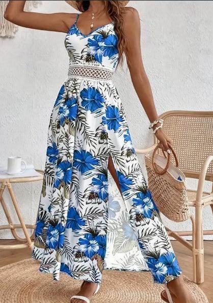 Spring Summer Chic Maxi Dress - Adjustable Spaghetti Straps - Magellan Fashion Shop