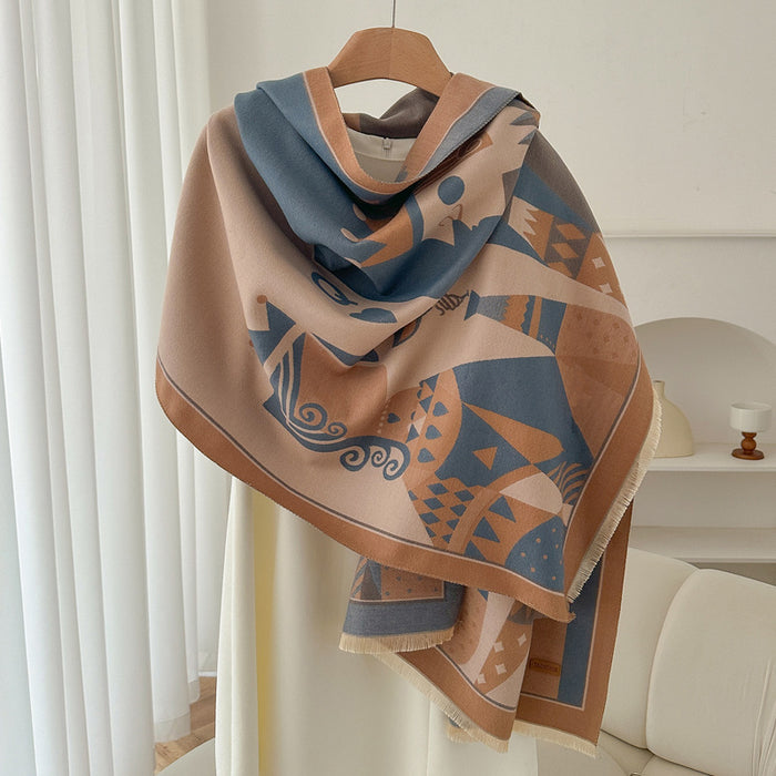 Retro High Sense Artificial Cashmere Scarf
