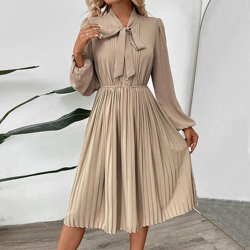 Bow Collar Lace-up Buckle Dress - Magellan Fashion Shop