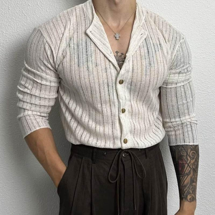 Solid Color Hollow Round Neck Hollow Cardigan - Magellan Fashion Shop