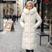 Winter Long Coat With Thickened Fur Collar Straight Slim Cotton-padded Jacket Women - Magellan Fashion Shop