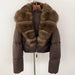 Fox Fur Collar Thick Short Down Jacket Coat - Magellan Fashion Shop