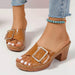 Fashion Crocodile-textured Buckle Sandals - Magellan Fashion Shop