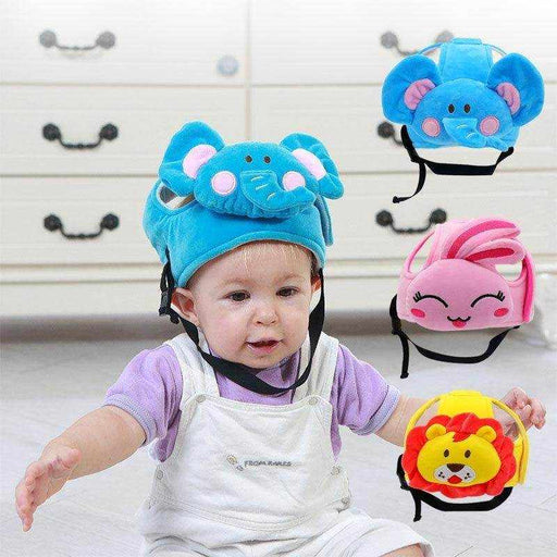 Cartoon Animal Baby Toddler Anti-collision Hat with cute frog, lion, rabbit, bee, and puppy designs for head protection and comfort