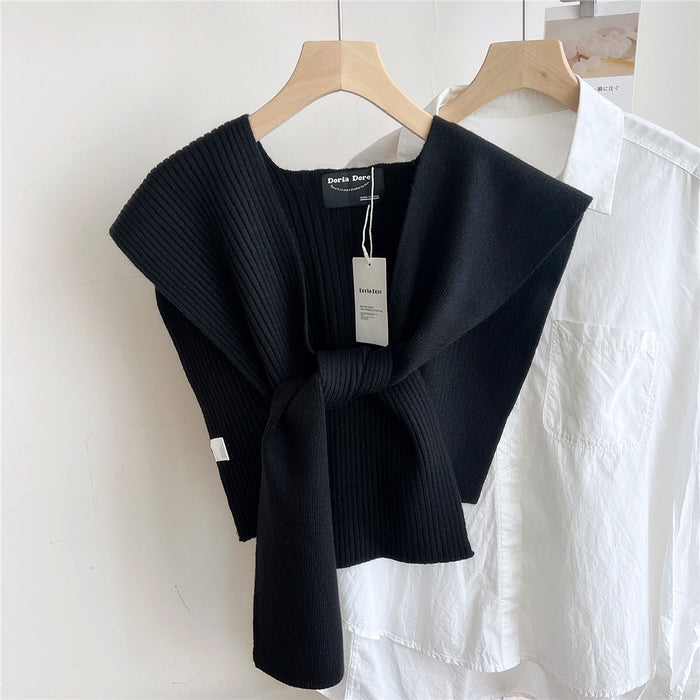 Shoulder Pad Knotted Shirt Women's Scarf