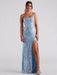 Off-neck Sequined Floor-length Evening Elegant Slit Banquet Party Dress - Magellan Fashion Shop