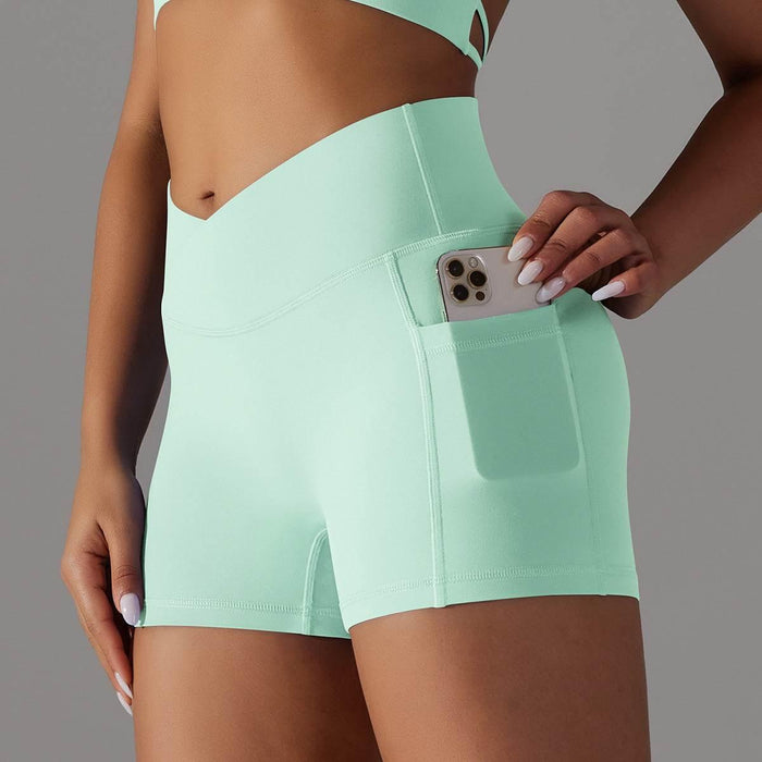 Yoga Shorts With Phone Pocket Design Fitness Sports Pants - Magellan Fashion Shop
