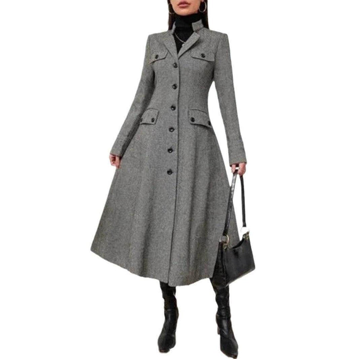Women's Single-breasted Long-cut Coat - Magellan Fashion Shop