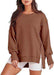 Solid Oversized Sweatshirt Crew Neck Long Sleeve - Magellan Fashion Shop