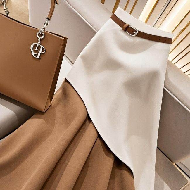 Women's Winter Brown Contrast Skirt - Magellan Fashion Shop