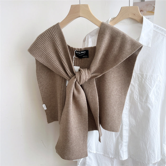 Shoulder Pad Knotted Shirt Women's Scarf