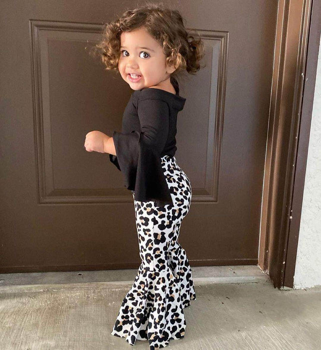 Children Leopard Flared Pants Casual Suit - Magellan Fashion Shop