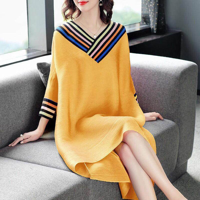 Summer New Loose Cotton Cropped Sleeves Dress Women - Magellan Fashion Shop
