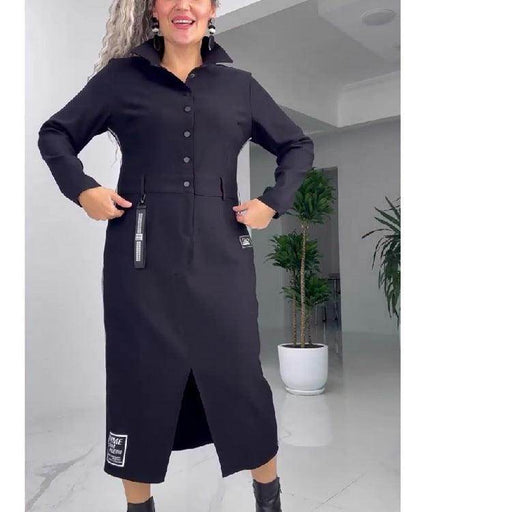 European And American Leisure Fashion Solid Color Long Sleeve Dress - Magellan Fashion Shop