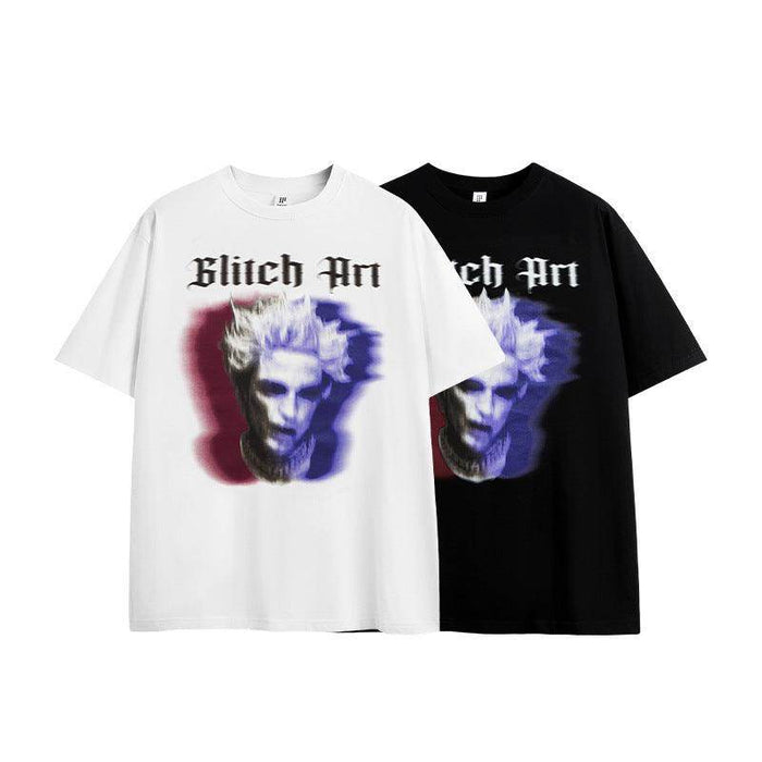 Men's Rock Portrait Printing T-shirt Loose - Magellan Fashion Shop