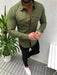Men's Casual Cardigan Lapel Solid Color Shirt - Magellan Fashion Shop